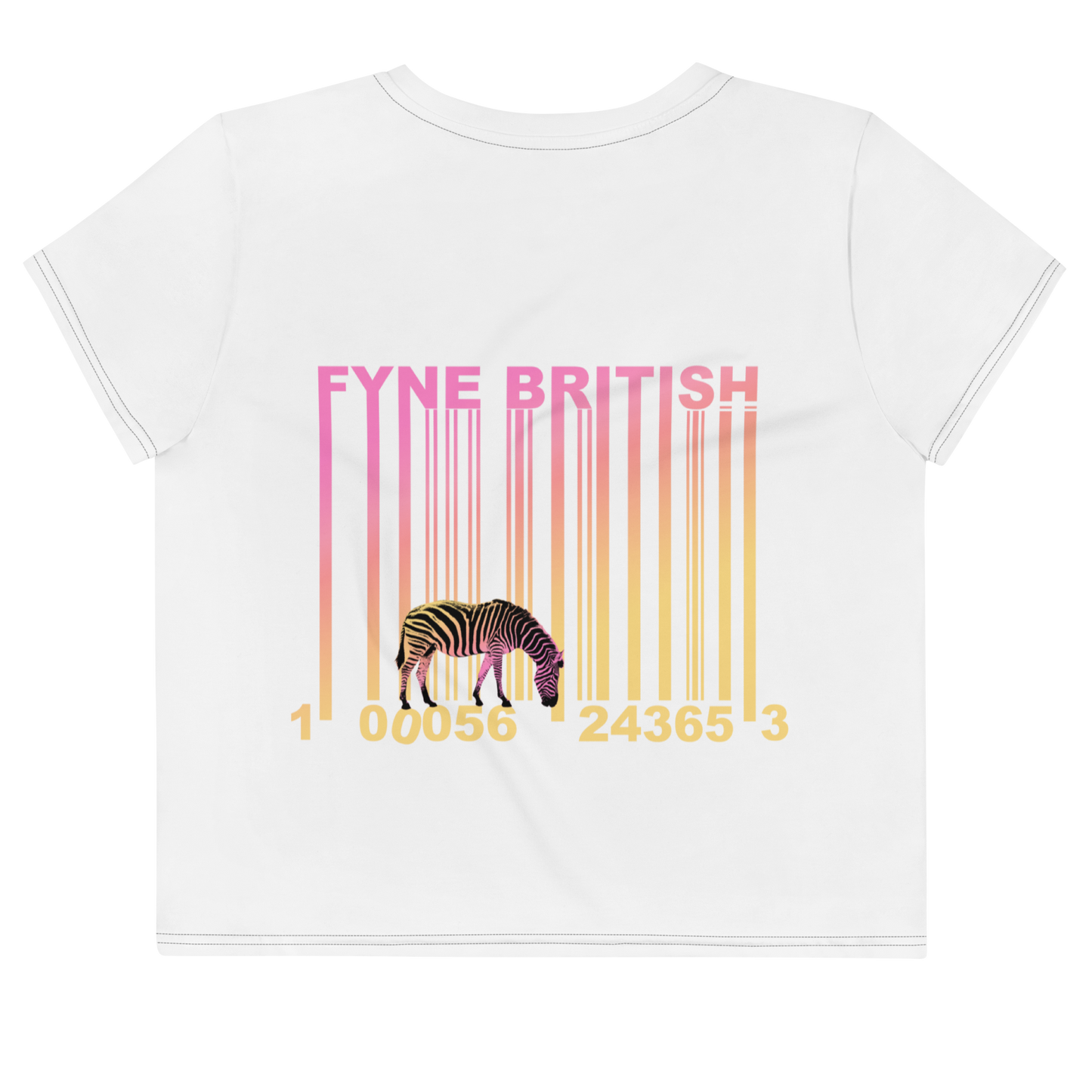 Fyne Zebra All-Over Print Crop Tee 01