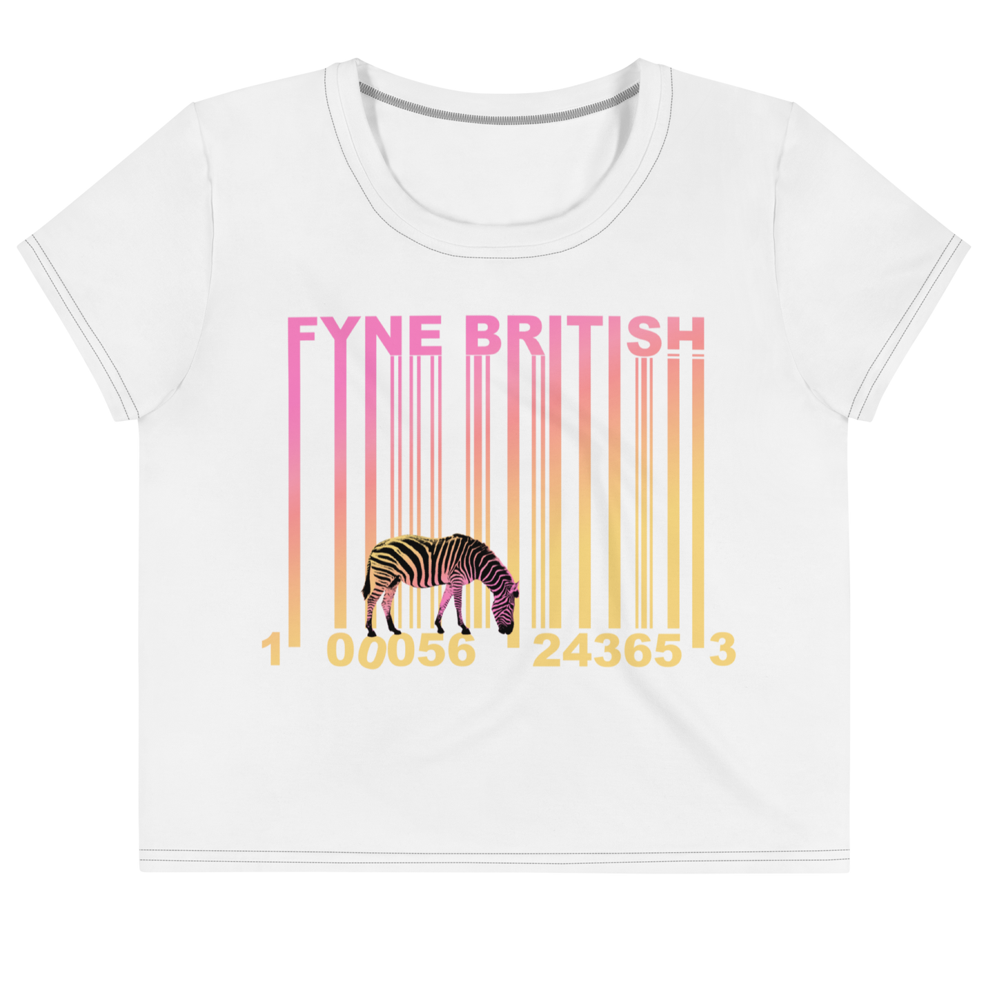 Fyne Zebra All-Over Print Crop Tee 01