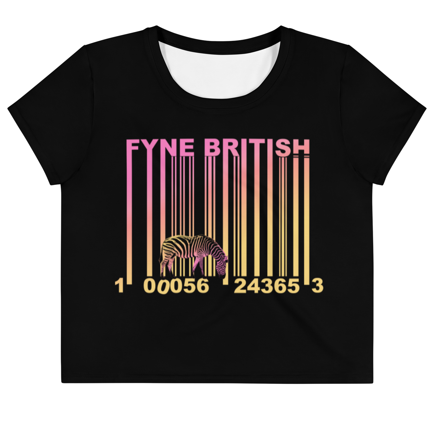 Fyne Zebra Code Print Crop Tee 02